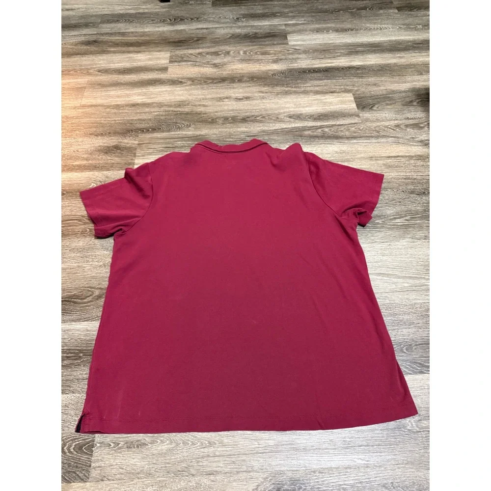 Banana Republic Mens Polo Shirt Burgundy Maroon Short Sleeve Cotton XL Preppy